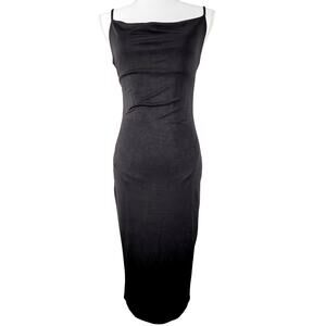 FOREVER 21 WOMEN'S BLACK MAXI DRESS WITH TIE BACK - SIZE MEDIUM